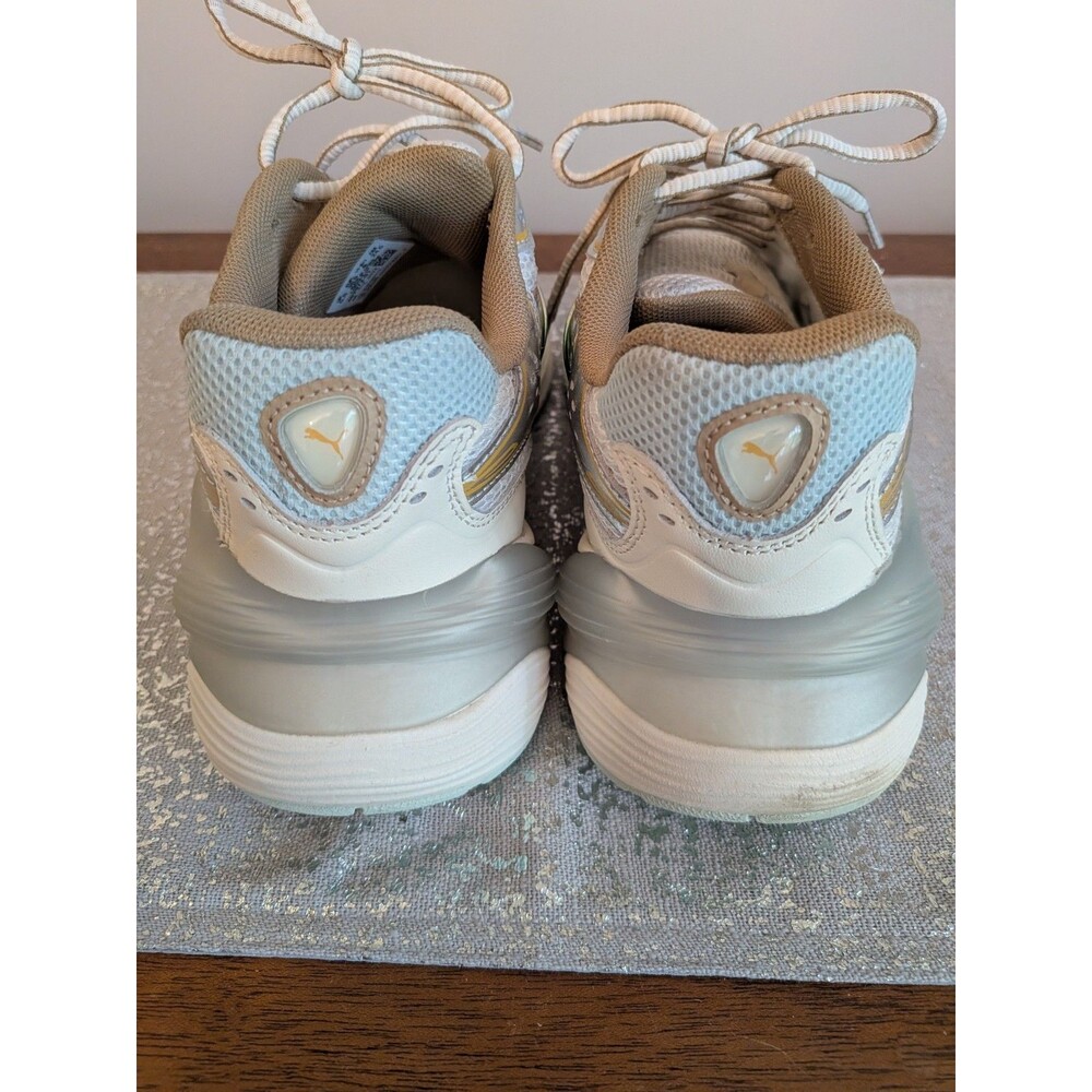 PUMA Inverse Shimmer Sneakers Womans Size 8 US White Green Gold Metallic Runners - Picture 5 of 12